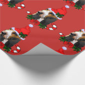 Papier Cadeau Basset Hound Santa Hat Noël (Coin)