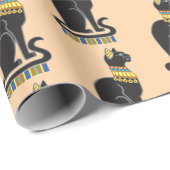 Papier Cadeau Bastet ou Bast. Déesse égyptienne antique (Coin rond)