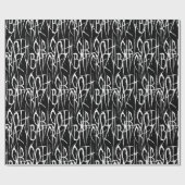 Papier Cadeau Bat Crazy Goth Girl Scratchy Gothy Horror Texte (Plat)