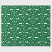 Papier Cadeau Bat De Golf Et Arrière-Plan Vert (Plat)