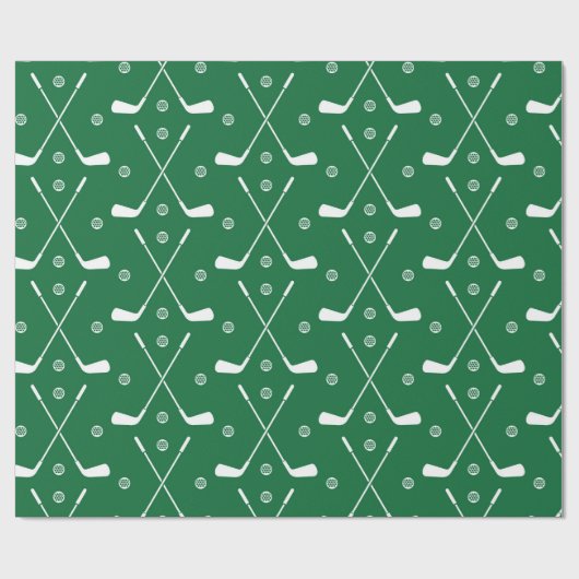 Papier Cadeau Bat De Golf Et Arrière-Plan Vert (Plat)
