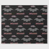 Papier Cadeau Bat mignonne mais effrayant (Plat)