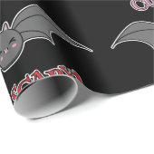 Papier Cadeau Bat mignonne mais effrayant (Coin rond)