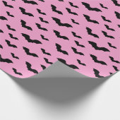 Papier Cadeau Bat silhouettes in pink (Coin)
