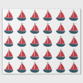 Papier Cadeau Bateau à voile (Plat)