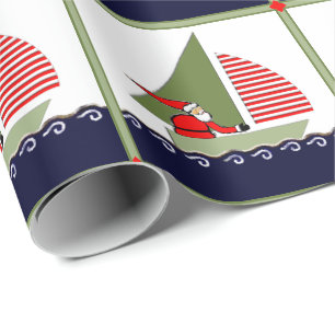 Papier Cadeau Bateau à voile Noël Cadeau de Noël