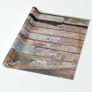 Papier Cadeau Bateau à voile rustique en bois vieilli Planches N