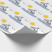 Papier Cadeau Bateau à voile sur l'Animé aquatique (Coin)