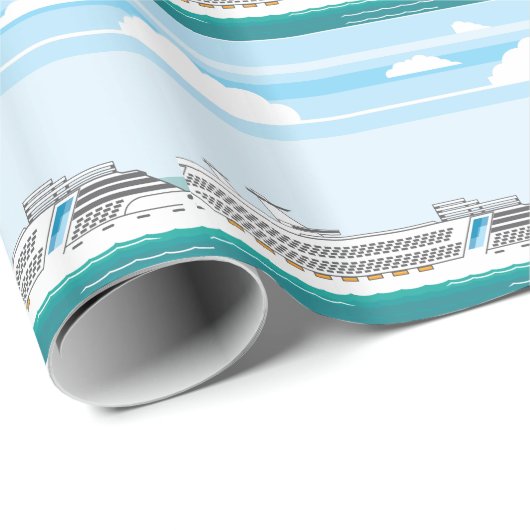 Papier Cadeau Bateau de croisière (Coin rond)