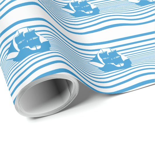 Papier Cadeau Bateau de navigation (Coin rond)