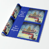 Papier Cadeau Bateau de Noël dans les lumières (Déroulé)