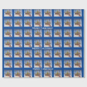 Papier Cadeau Bateau de Noël en Neige (Plat)