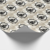 Papier Cadeau Bateau de pirate dans la roue du bateau (Coin)