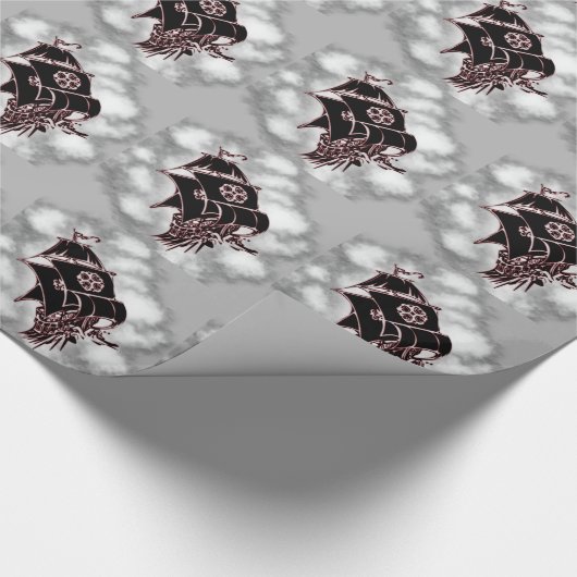 Papier Cadeau Bateau de pirate nautique (Coin)