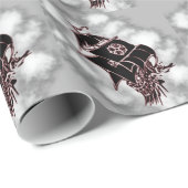 Papier Cadeau Bateau de pirate nautique (Coin rond)