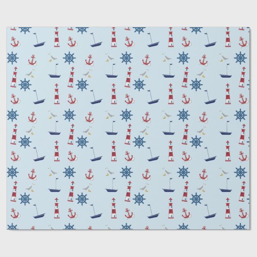 Papier Cadeau Bateaux à voile Phare nautique Bateaux à voile Océ (Plat)
