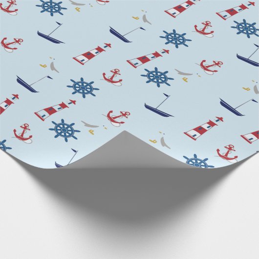 Papier Cadeau Bateaux à voile Phare nautique Bateaux à voile Océ (Coin)