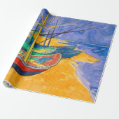 Papier Cadeau Bateaux de Van Gogh Impressionnisme Plage (Déroulé)