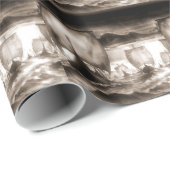 PAPIER CADEAU BATEAUX DE VIKING (Coin rond)