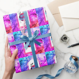 Papier Cadeau Bateaux Éffrayant effrayant mignon rose moderne Ha