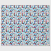 Papier Cadeau Bateaux marins (Plat)