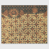 Papier Cadeau Batik Earthy Coffee Bean Élégant Rustique robuste (Plat)