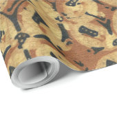 Papier Cadeau Batik Earthy Coffee Bean Élégant Rustique robuste (Coin rond)