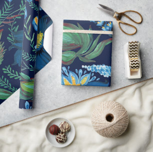 Papier Cadeau Batik floral peinture folklorique ukrainienne styl