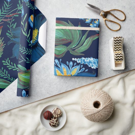 Papier Cadeau Batik floral peinture folklorique ukrainienne styl (Artisanat)