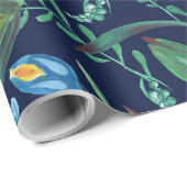 Papier Cadeau Batik floral peinture folklorique ukrainienne styl (Coin rond)