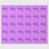 Papier Cadeau Batik Gecko (Tribal batik Gecko) violet et maudite (Plat)