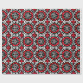 Papier Cadeau Batik, rouge, noir et blanc du sud-ouest de (Plat)