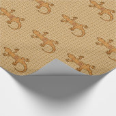 Papier Cadeau Batik tribal Gecko - rouille, ambre et bronze (Coin)