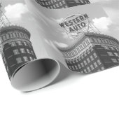 Papier Cadeau Bâtiment à demi-cylindres Western Auto (Coin rond)