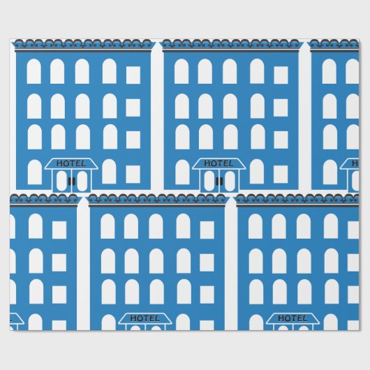 Papier Cadeau Bâtiment Blue (Plat)