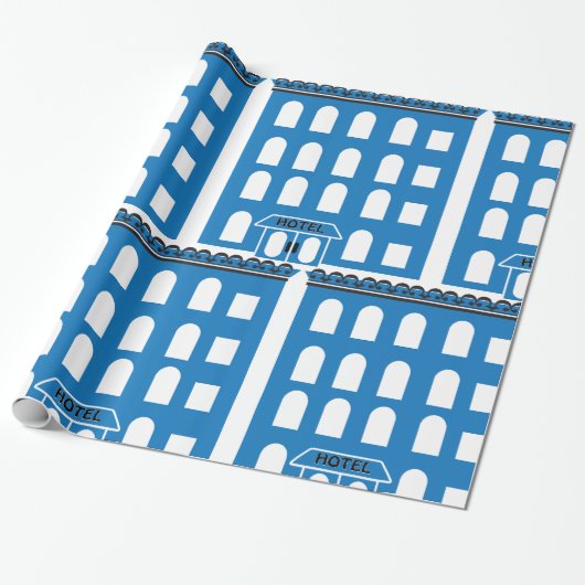 Papier Cadeau Bâtiment Blue (Déroulé)