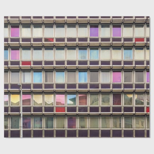 Papier Cadeau Bâtiment coloré (Plat)