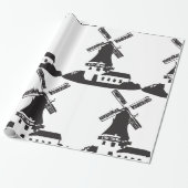 Papier Cadeau Bâtiment de moulin à vent (Déroulé)