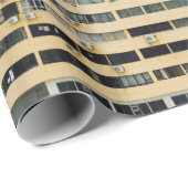 Papier Cadeau Bâtiment en béton Brown et blanc (Coin rond)