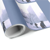Papier Cadeau Bâtiment Flatiron Dans Une Tempête De Neige (Coin rond)