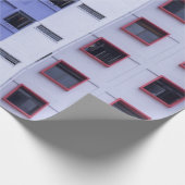 Papier Cadeau Bâtiment haut bleu et blanc (Coin)