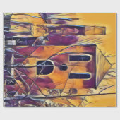 PAPIER CADEAU BÂTIMENT VICTORIEN AMUSANT (Plat)