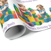 Papier Cadeau Bâtiments à l'Anniversaire Bash (Coin rond)