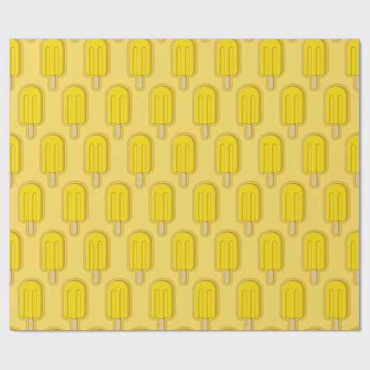 Papier Cadeau Bâton à crème glacée citron (Plat)