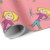 Papier Cadeau Baton Twirling (Coin rond)