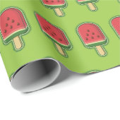 Papier Cadeau Bâtonnet de glace à la pastèque (Coin rond)