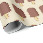 Papier Cadeau Bâtonnet de glace au chocolat (Coin rond)
