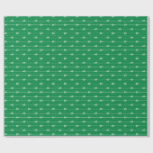 Papier Cadeau Bâtons blancs verts et lignes pointillées (Plat)