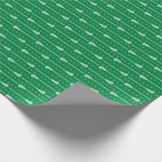 Papier Cadeau Bâtons blancs verts et lignes pointillées (Coin)