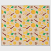Papier Cadeau Bâtons de cannelle, Oranges, Star Anise Automne sa (Plat)
